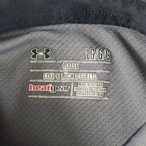 Under Armour Mens Large Polo Shirt Loose Heatgear Gray Short Sleeve Soft - Picture 3 of 7